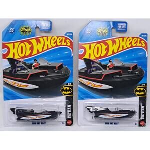 Lot Of 2 Hot Wheels 2026 Black Batman 1966 Bat Boat